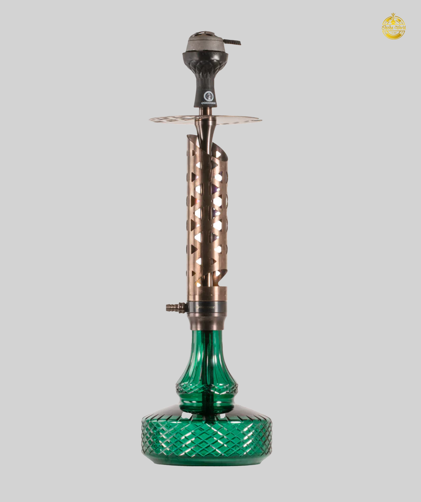 COCOYAYA Almavi Hookah (Ferro Series) with Bag - Bronze Stem / Green Base