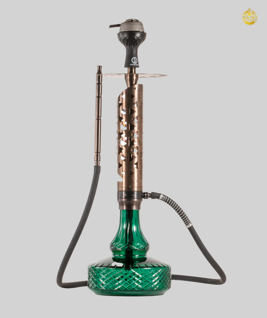 COCOYAYA Almavi Hookah (Ferro Series) with Bag - Bronze Stem / Green Base