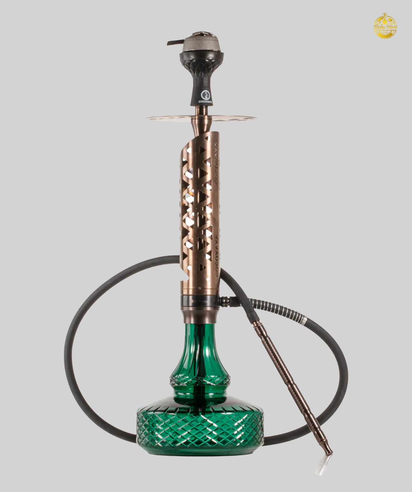 COCOYAYA Almavi Hookah (Ferro Series) with Bag - Bronze Stem / Green Base
